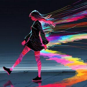 Distorted glitch woman HD metal art print 4 x 6 inches